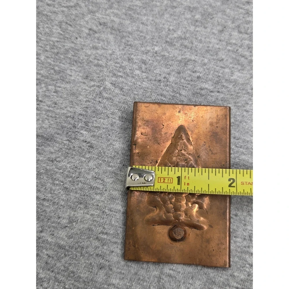 Handmade Copper Pressed Arrowhead Tree Navajo Belt Buckle Rare
